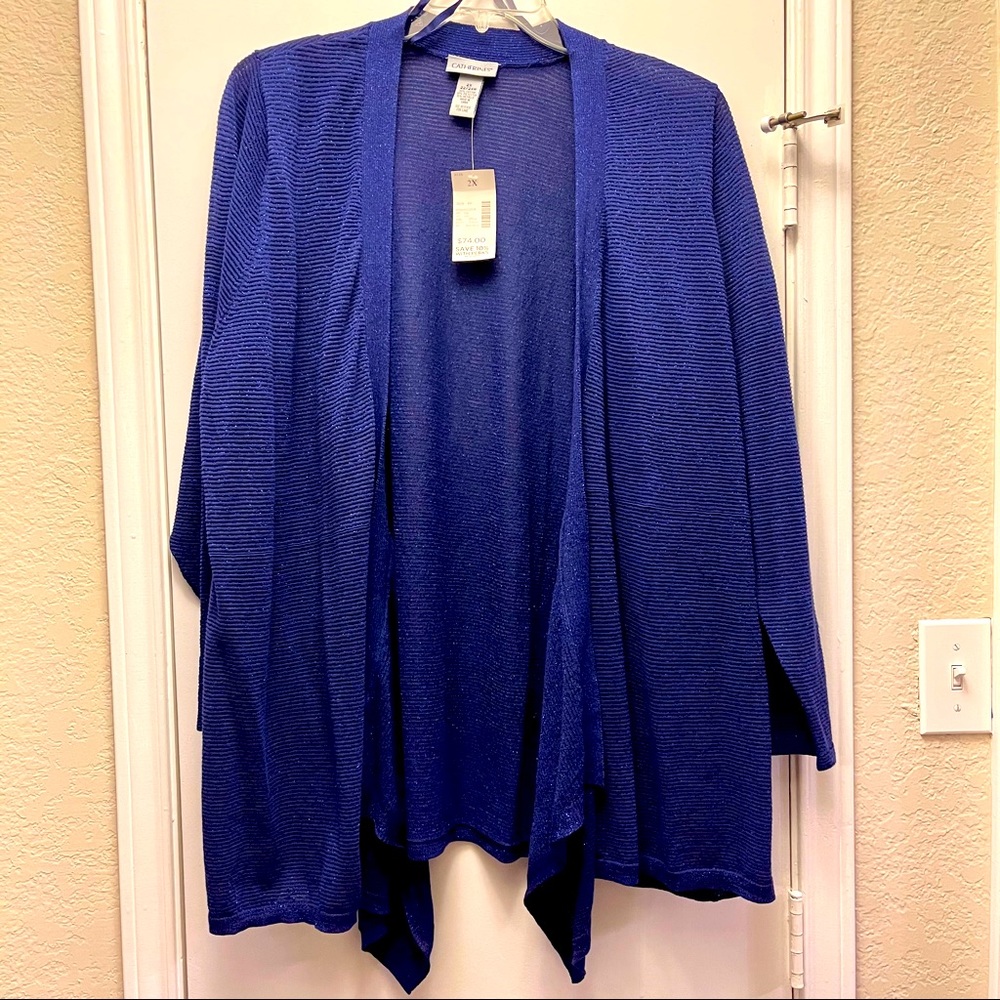 🔷Catherines Cardigan Deep Blue Size 2X Shimmer